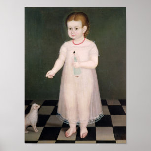 Ung flicka med en docka, 1838 poster