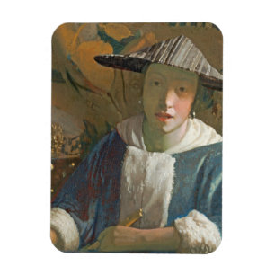 Ung flicka med en flöjt, c.1665-70 magnet