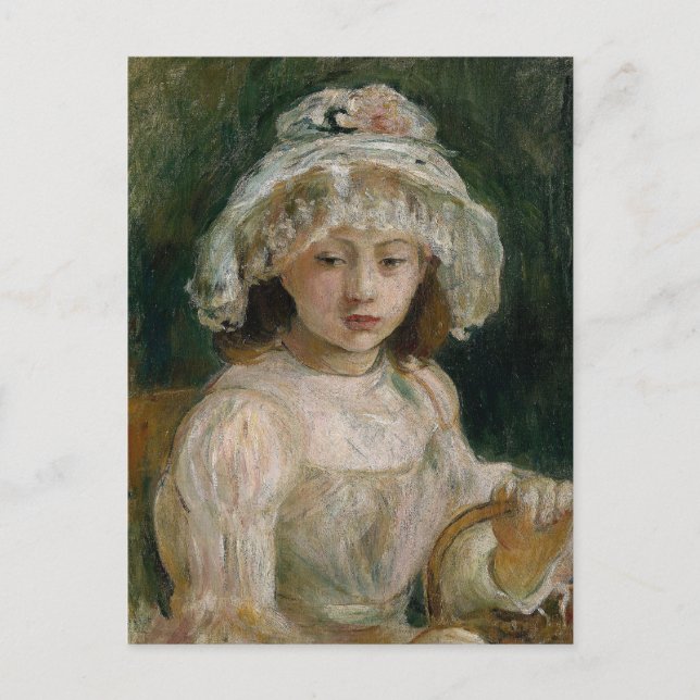 Ung flicka med hatt | Berthe Morisot Vykort (Framsida)