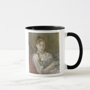 Ung flicka med katten, 1892 mugg