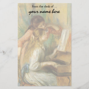 Ung flicka på pianot av Pierre Renoir Brevpapper