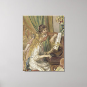 Ung flicka på pianot vid Pierre-Auguste Renoir Canvastryck