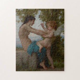 Ung flicka som försvarar mot Eros Bouguereau Pussel