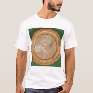 Ung flicka som pressar henne bröst tee shirt