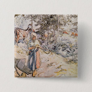 Ung flicka som väver, 1905 knapp