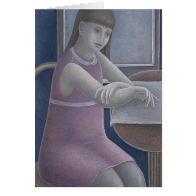 Ung flickaläsning 2008 hälsningskort (Framsidan)