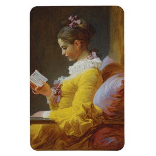 Ung flickaläsning - Jean-Honoré Fragonard Magnet