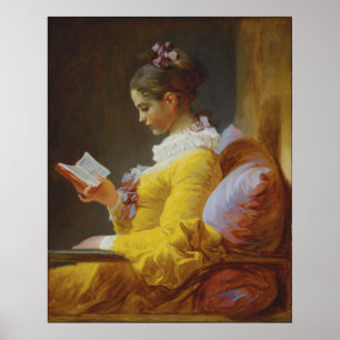 Ung flickaläsning - Jean-Honoré Fragonard Poster