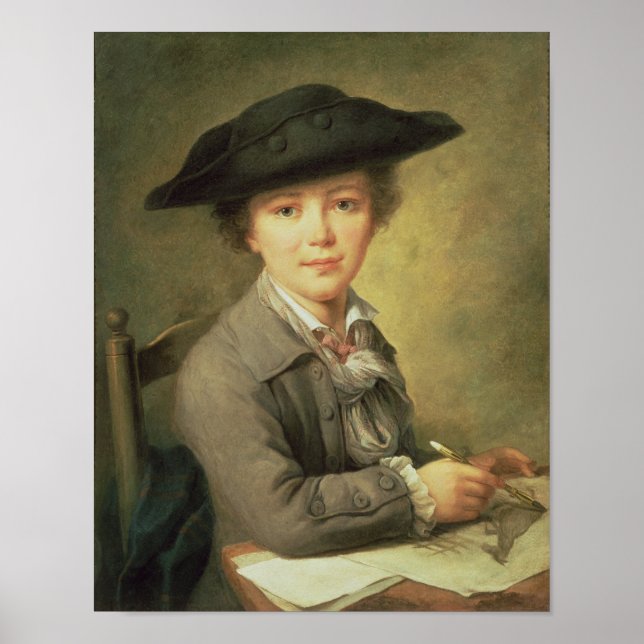 Ung föredragande i svart hatt, 1800-talet poster (Framsidan)