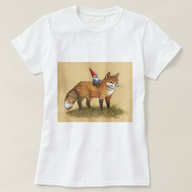 Ung Gnome och räv Tee Shirt (Design framsida)
