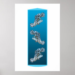 Ung grouper - Design blå gradientbakgrund Poster