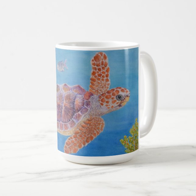 Ung havssköldpadda kaffemugg (Framsida höger)