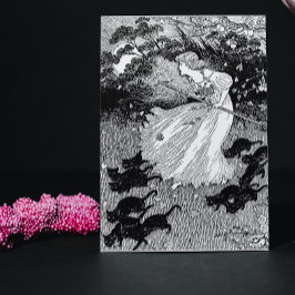 Ung häxa och svarta katter kort