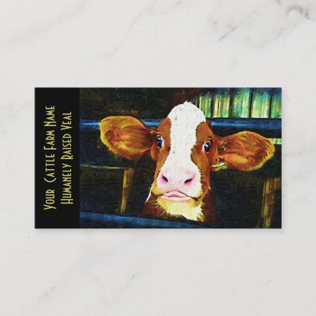 Ung Holstein Vealkalv Visitkort (Framsida)