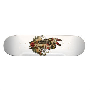 Ung indiankvinna old school skateboard bräda 18 cm
