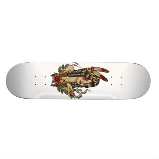 Ung indiankvinna old school skateboard bräda 18 cm