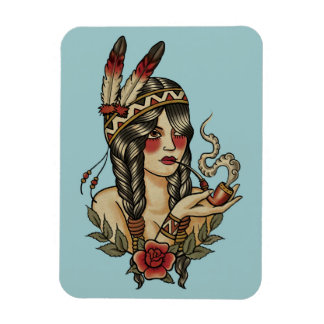 Ung infödd amerikansk kvinna magnet