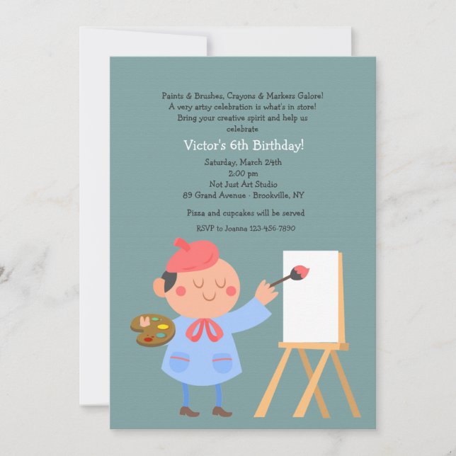 Ung konstnärsinbjudan inbjudningar (Framsida)