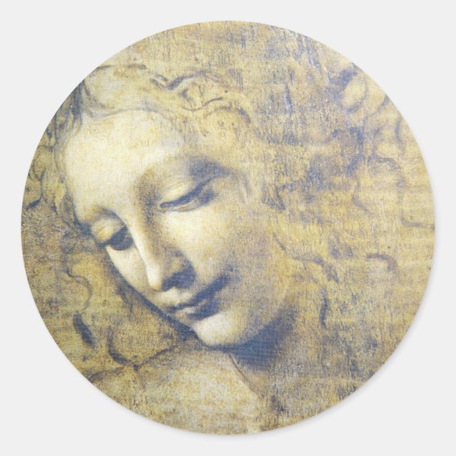 ung kvinna 2 runt klistermärke (Framsida)