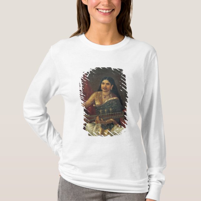 Ung kvinna med en Veena Tee Shirt (Framsida)