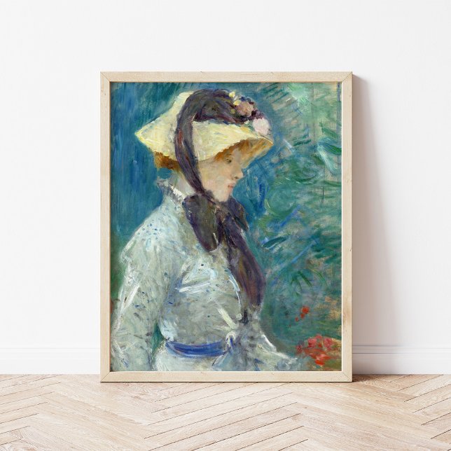 Ung kvinna med halmhatt | Berthe Morisot Poster (Skapare uppladdad)