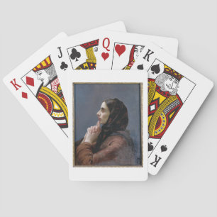 Ung kvinna på bönen, 1879 (olja på kanfas) casinokort