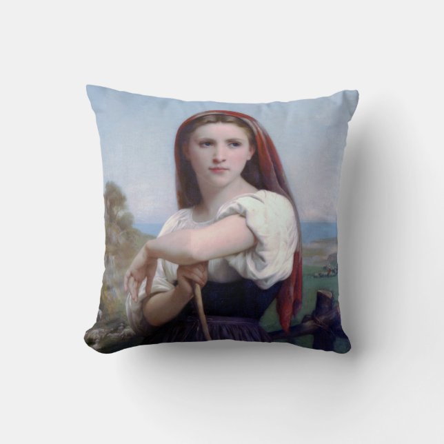 Ung kvinna som herdinna, Bouguereau Kudde (Framsida)