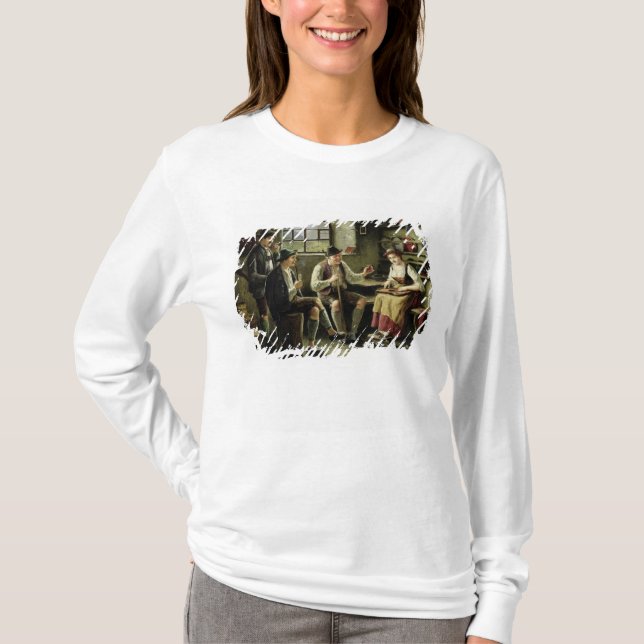 Ung kvinna som leker en Zither T Shirt (Framsida)