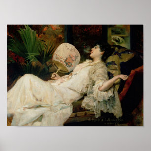 Ung kvinna som röker, 1894 poster