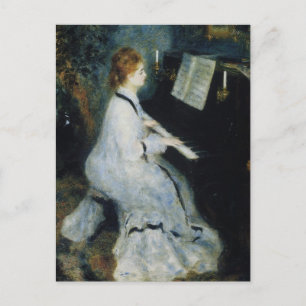 Ung kvinna vid pianot av Renoir Vykort