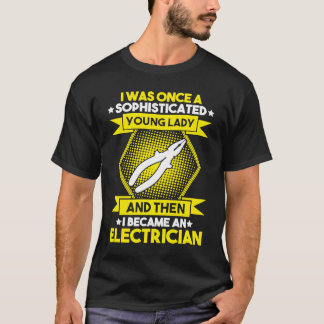 Ung kvinnlig elektriker t shirt