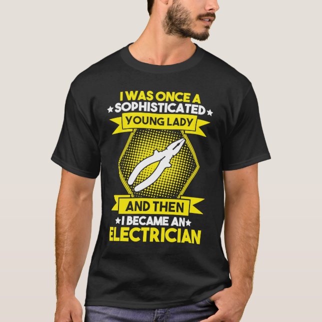 Ung kvinnlig elektriker t shirt (Framsida)