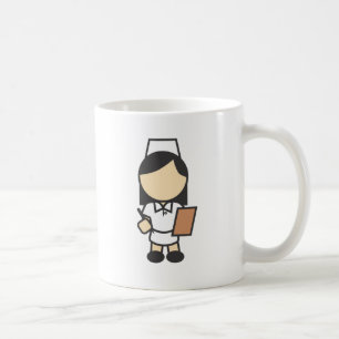 Ung kvinnlig sjuksköterskasymbol kaffemugg