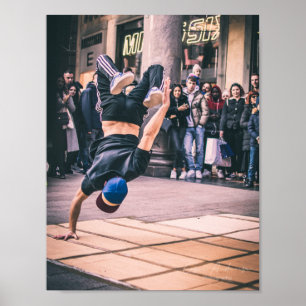 Ung man, hip hop, dansar. - Art-utskrift Poster
