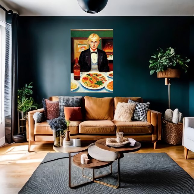 Ung man och party middag | AI Art Poster (Skapare uppladdad)