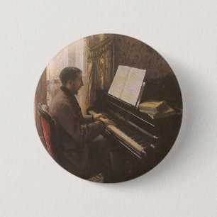 Ung man som spelar piano av Gustave Caillebotte Knapp