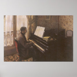 Ung man som spelar piano av Gustave Caillebotte Poster