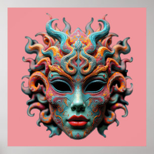 Ung Medusa - Psykedelisk mytologi konst t-shirt Poster