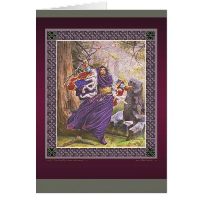 Ung Merlin RPG-konst Hälsningskort (Framsidan)