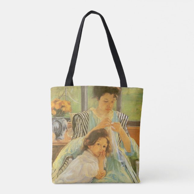 Ung mor som syr av Mary Cassatt Tygkasse (Baksida)