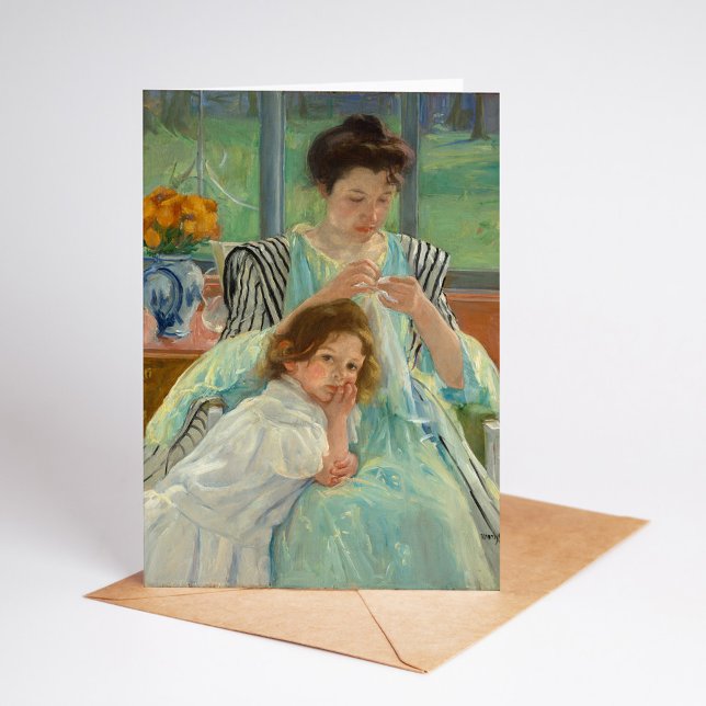 Ung mor som syr | Mary Cassatt Kort (Skapare uppladdad)