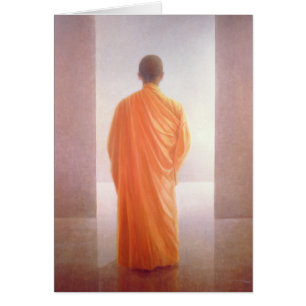 Ung munkbaksida beskådar Vietnam Hälsningskort