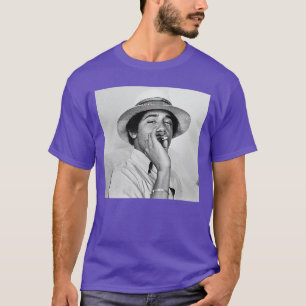 Ung Obama College rökande vintage Barack Obama T Shirt
