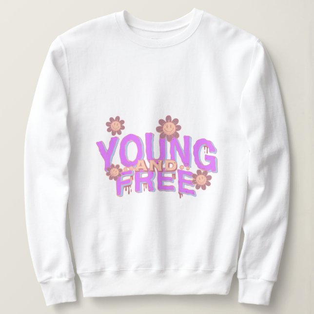 Ung och gratis Vibrant Typografi T Shirt (Design framsida)