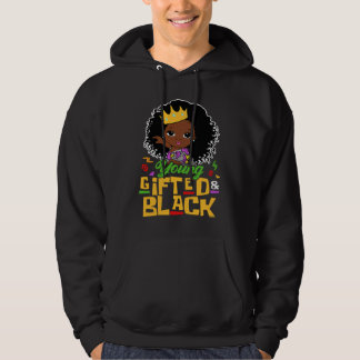 Ung och svart litet svart drottning melanin flicka hoodie