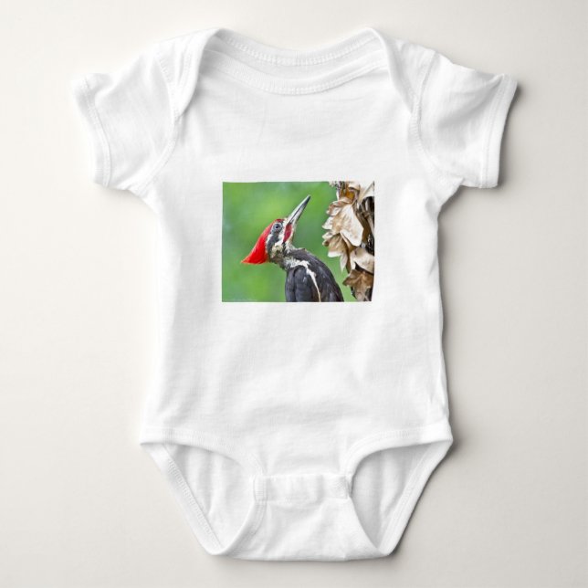Ung pileated hackspett profil gåvor kläder t-shirt (Framsida)