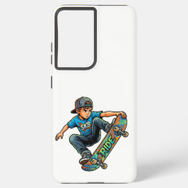 Ung pojke skateboardar