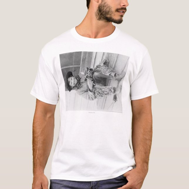 Ung pojke som kläs som Cowboy med leksaker T Shirt (Framsida)