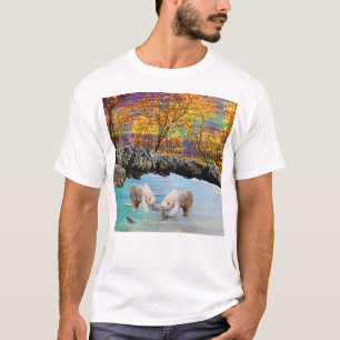 Ung Polar Bears Fishing T Shirt