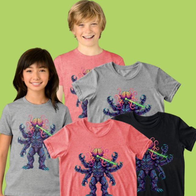 Ung Psychedelisk Hjärnmonster Strålkläder T Shirt (Skapare uppladdad)